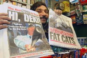 Yankees' Matsui hits newsstands in N.Y.